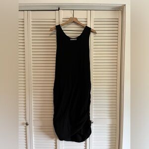Athleta Black Sheath Midi Dress Scoop Neck